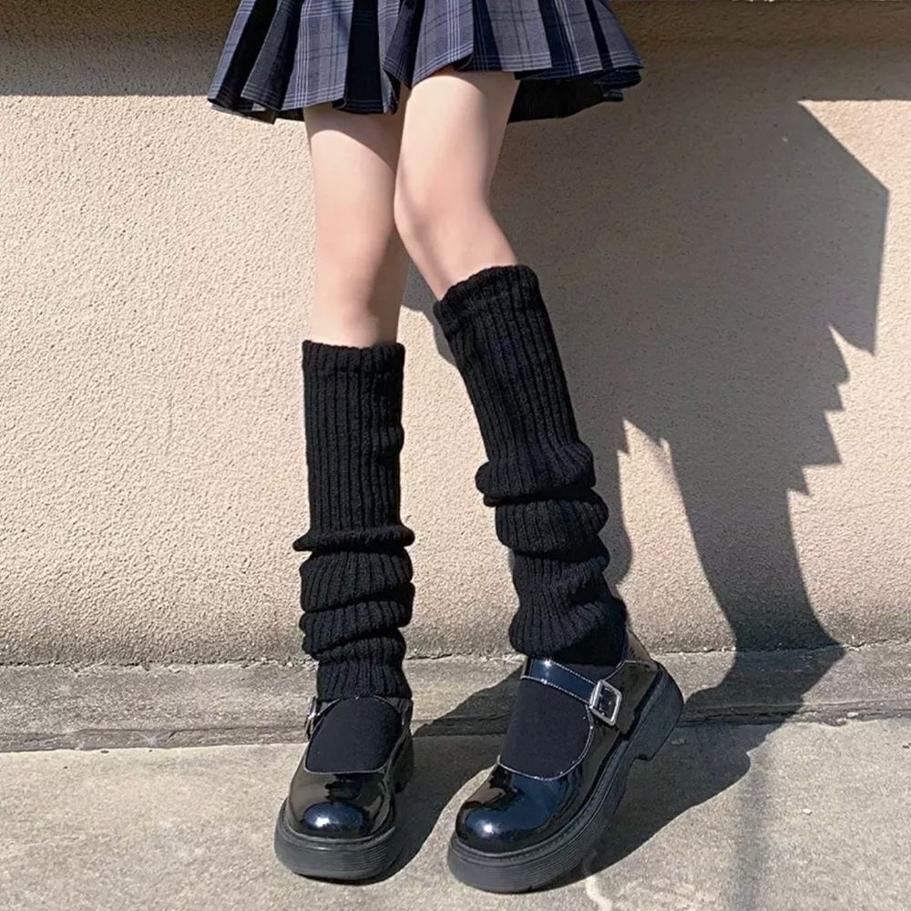 🆕Black Knitted Leg Warmers - Picture 2 of 4
